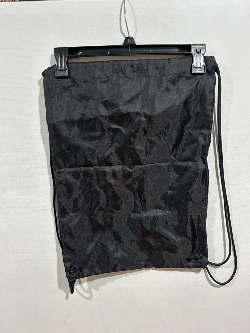 Balenciaga Black Nylon Drawstring DUSTBAG with White Logo